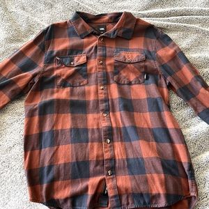 Burnt Orange Navy Blue VANS Flannel